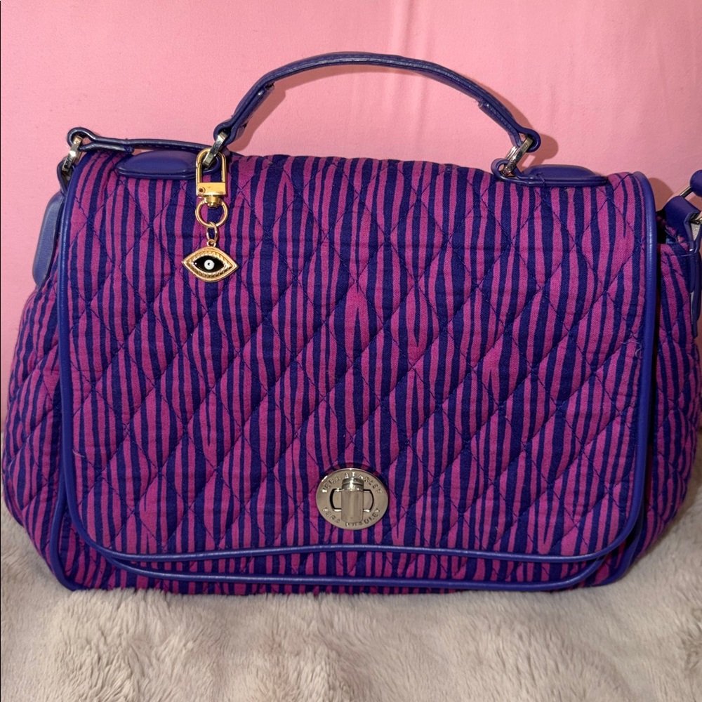 Vera Bradley Vibrant Pink and Blue Crossbody Bag